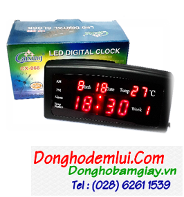 Đồng hồ LED treo tường CX-868 CaiXing LED Number Clock - Đồng hồ treo tường có 8 báo thức |20cmx8cmx4cm| TẠM HẾT HÀNG 
